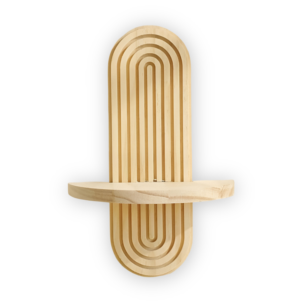 Geometrisches - Wandregal aus Holz 35 cm