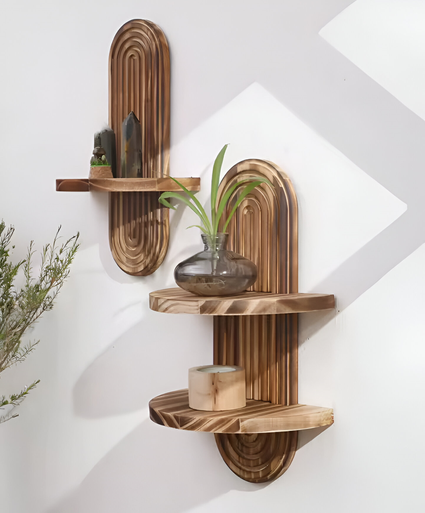 Wandregal - geometrisch oval im Boho-Stil