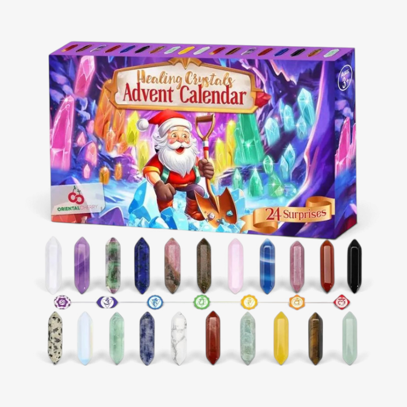 CrystalHaven - Adventskalender mit Kristallen und nummerierten Fächern