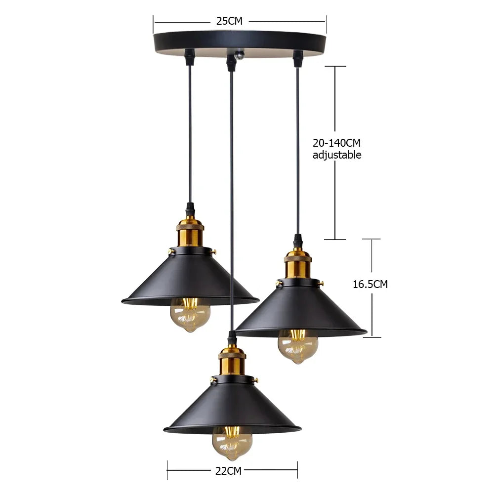 Zenita - Vintage-Industrie-Pendelleuchte aus Eisen mit LED