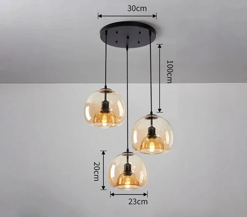 Solara - Pendelleuchte aus Glas, E27-Fassung,