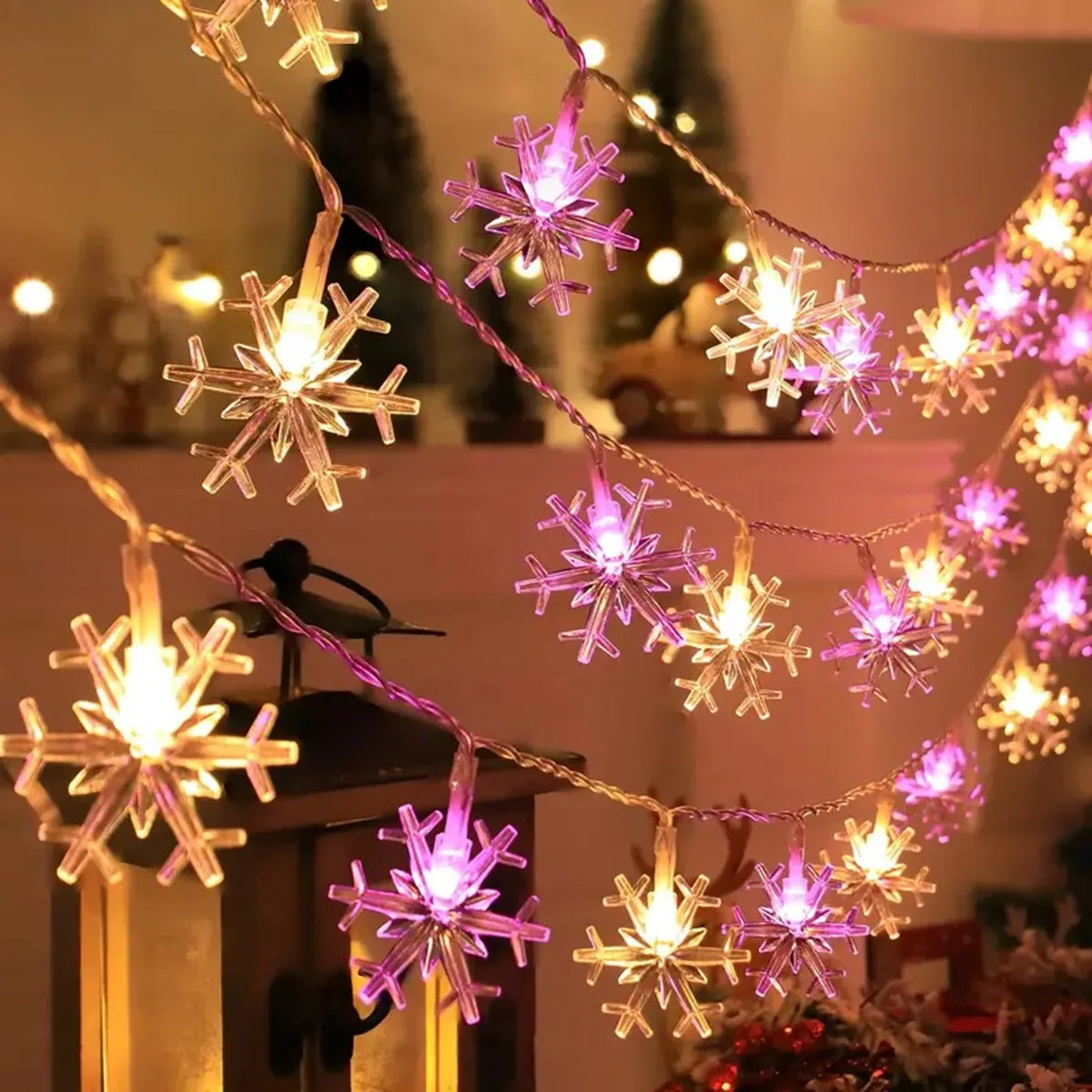 Feeria - LED-Schneeflocken-Lichterkette, batteriebetrieben