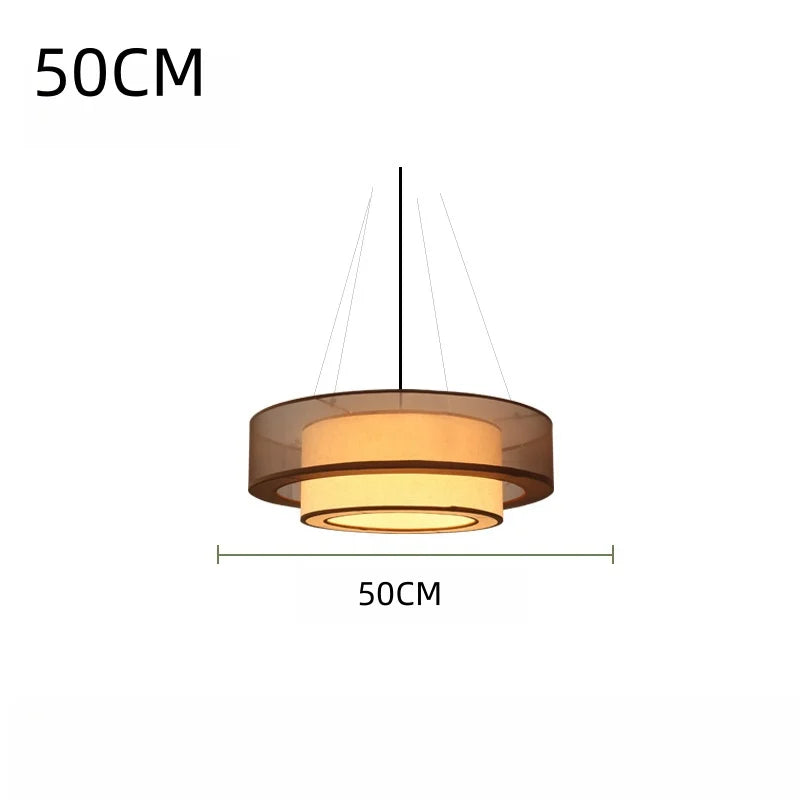 Stella - Beige Seiden-Pendelleuchte