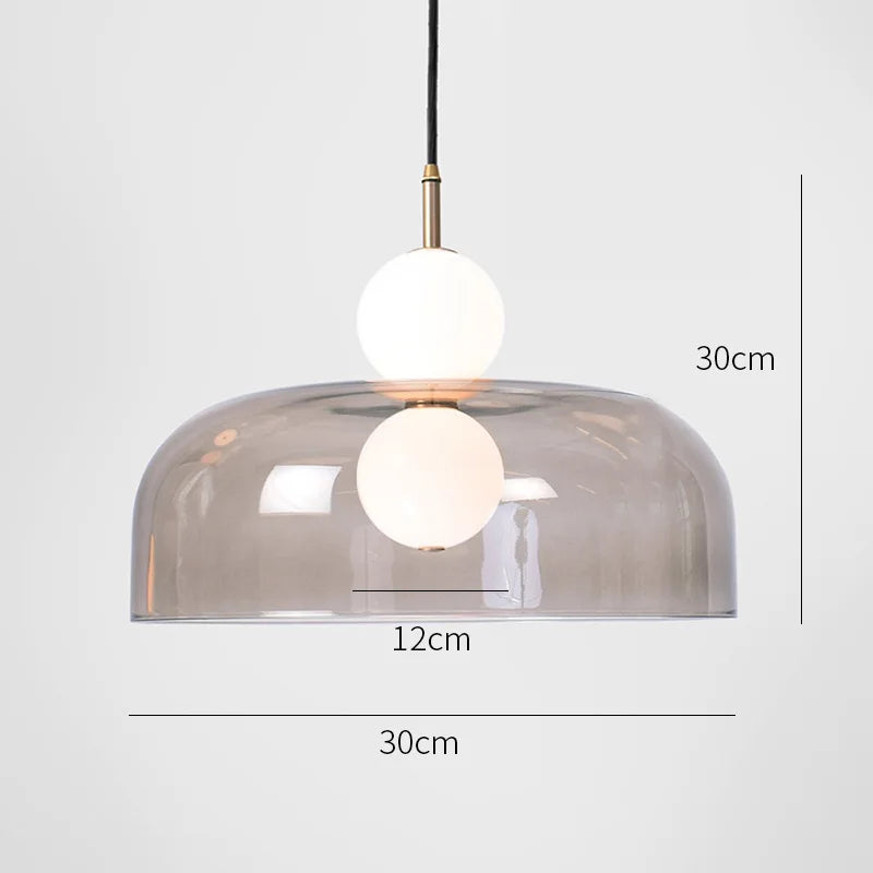 Skandinavische - Doppelglas-Pendelleuchte mit 2 Kugeln