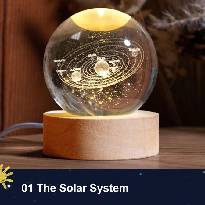 Brix - Kristall-Nachtlampe 3D-Sonnensystem
