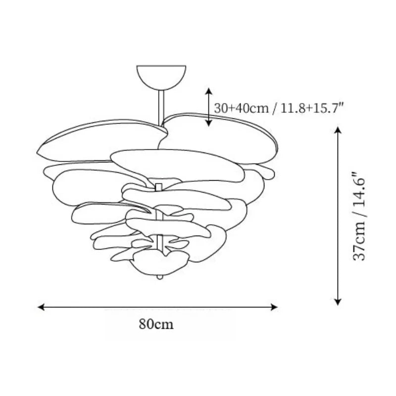 Claria - Lotusblatt-Kronleuchter aus Glas