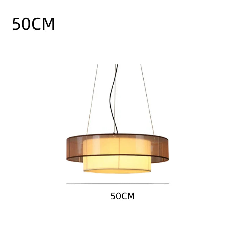 Stella - Beige Seiden-Pendelleuchte