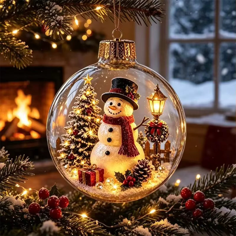 WinterGlow - Beleuchteter Weihnachtsanhänger mit Miniatur-Winterszene