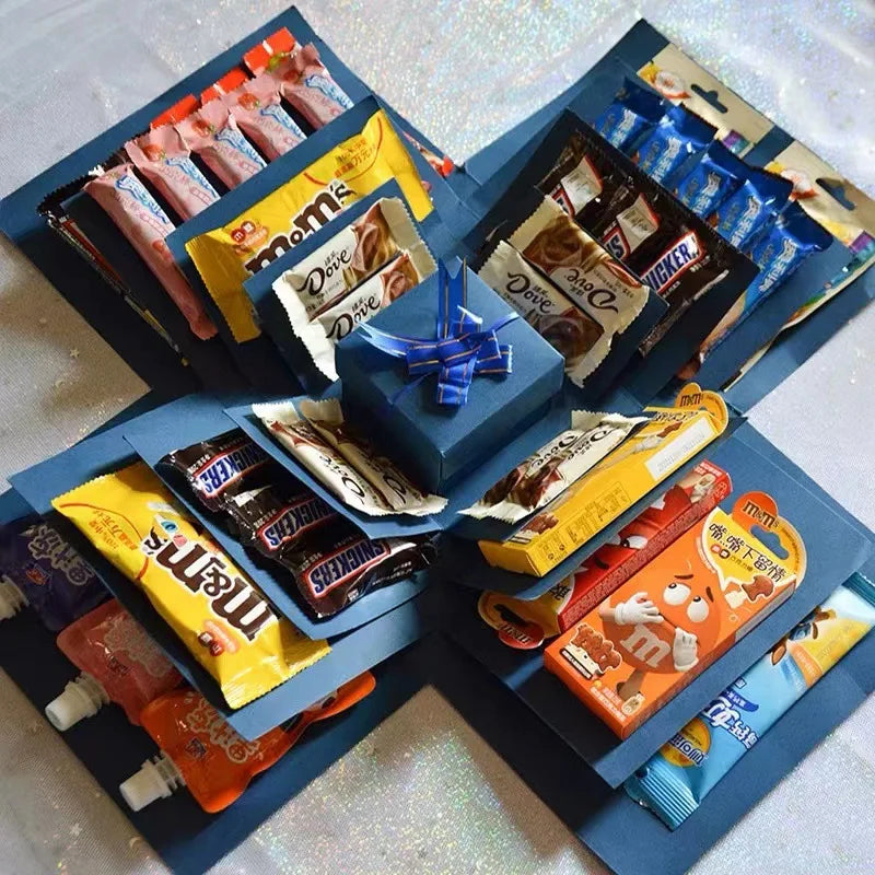 ErinnerungsFalt - Explodierende Geschenkbox mit mehreren Schichten und Fächern
