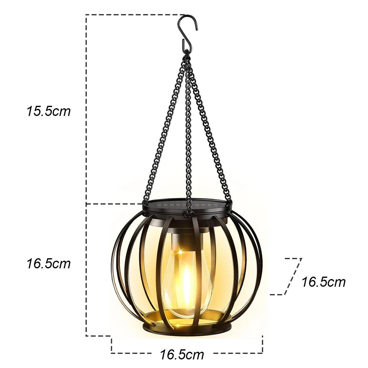 Solara - Vintage Solar-LED-Laterne aus Eisen, Schutzart IP65