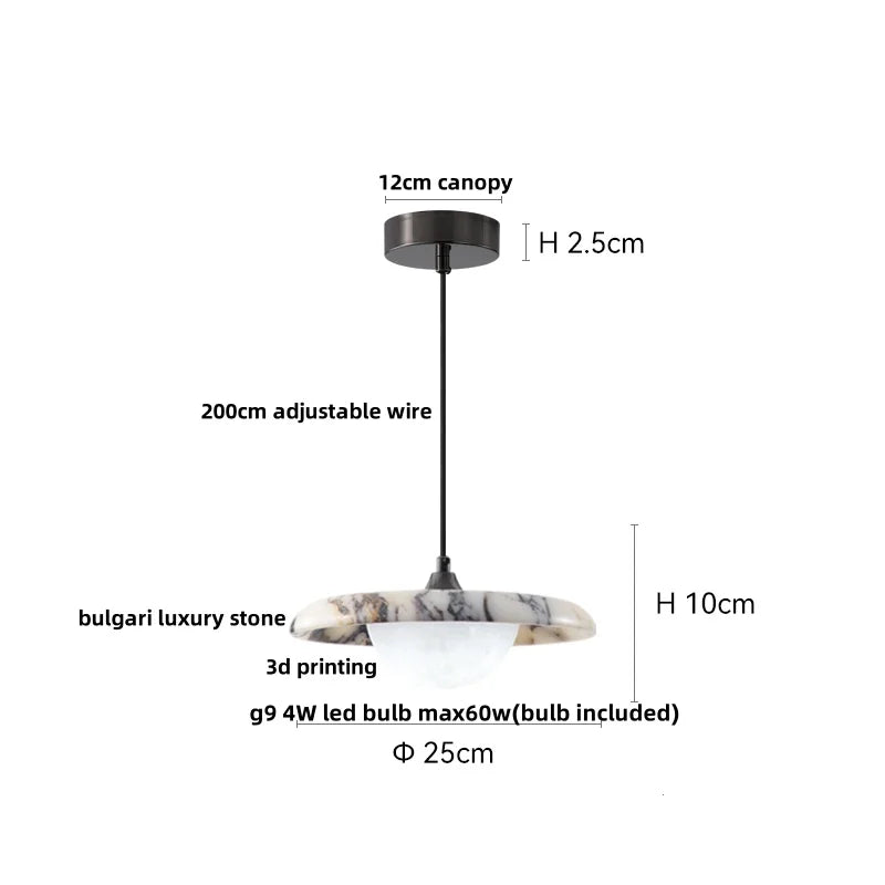Bulgari - Pendelleuchte aus Naturstein mit E27-Fassung
