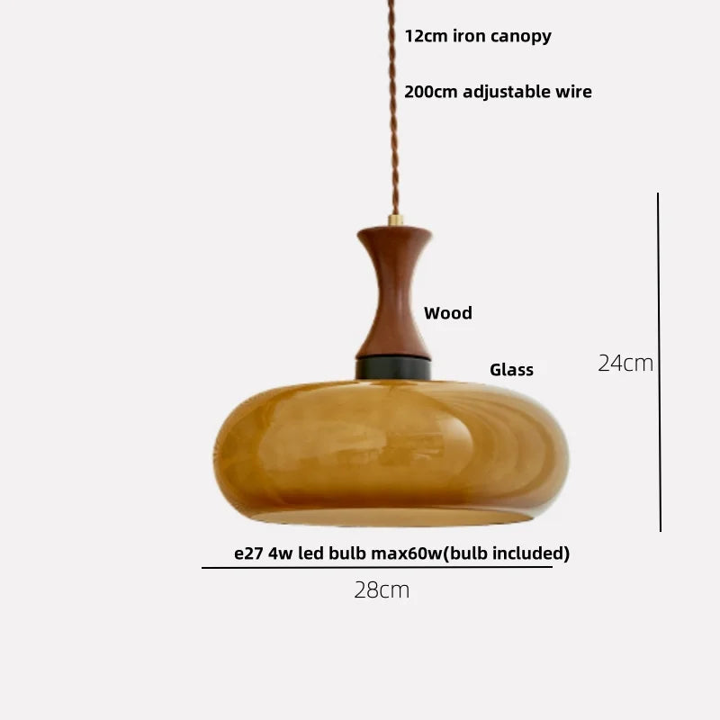 Plafona - Vintage-Pendelleuchte aus bernsteinfarbenem Glas