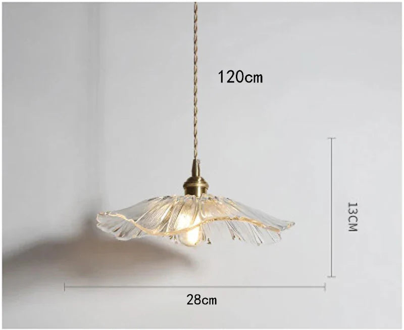 Celira - Art-Deco-Pendelleuchte aus Glas und Eisen