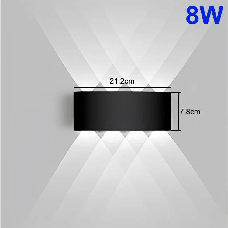 AURAGLOW - UpDown LED Wandleuchte wasserdicht IP, 90–260V