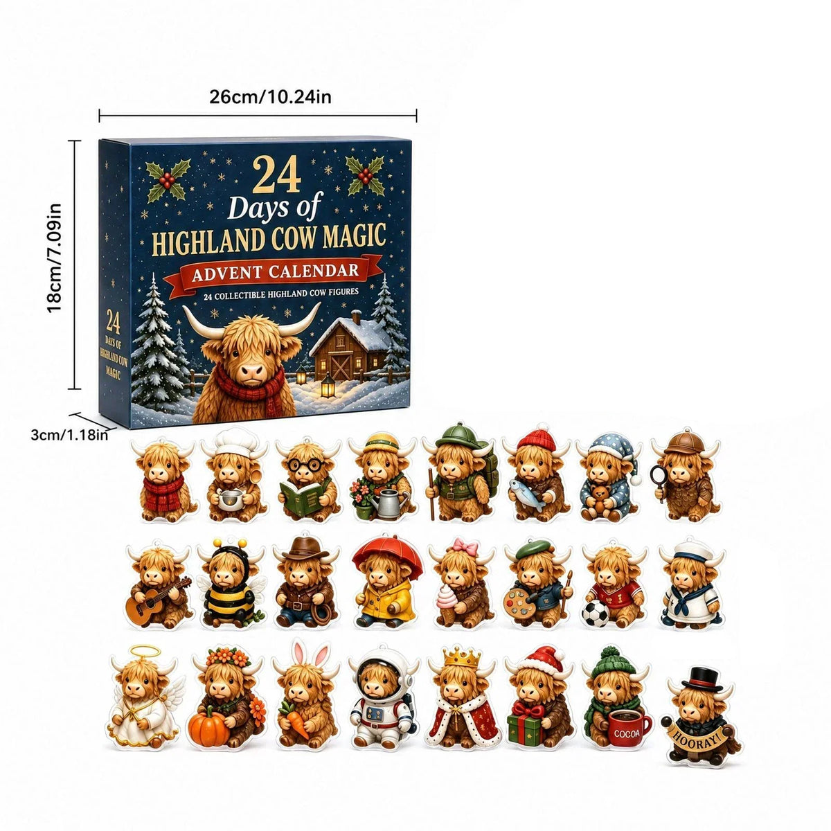 Weihcora – Adventskalender mit 24 dekorativen Anhängern