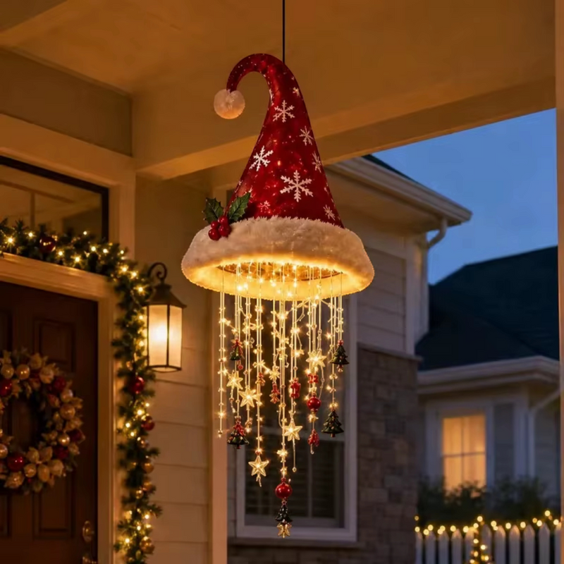 Lichtmütza – Aufhängbare Weihnachtsmütze mit LED-Beleuchtung