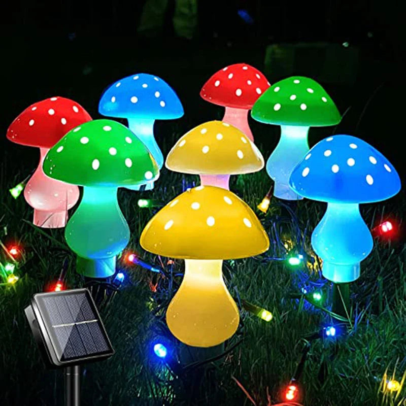 Helios - Solar-Lichterkette in Pilzform, 5 m, 12 LEDs