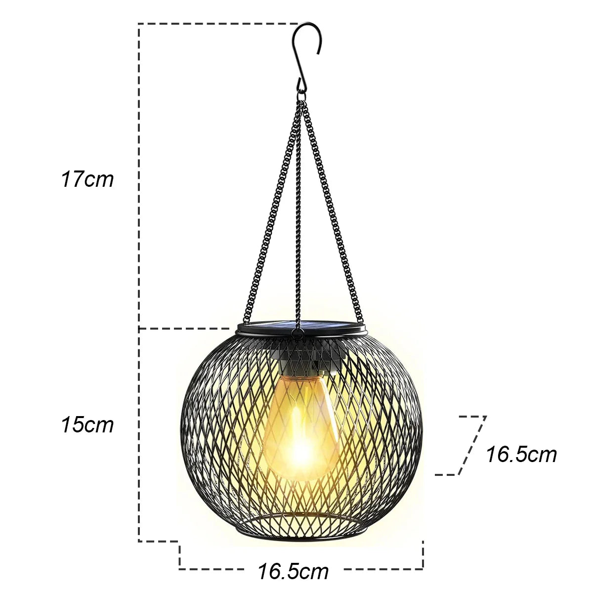 Solara - Vintage Solar-LED-Laterne aus Eisen, Schutzart IP65