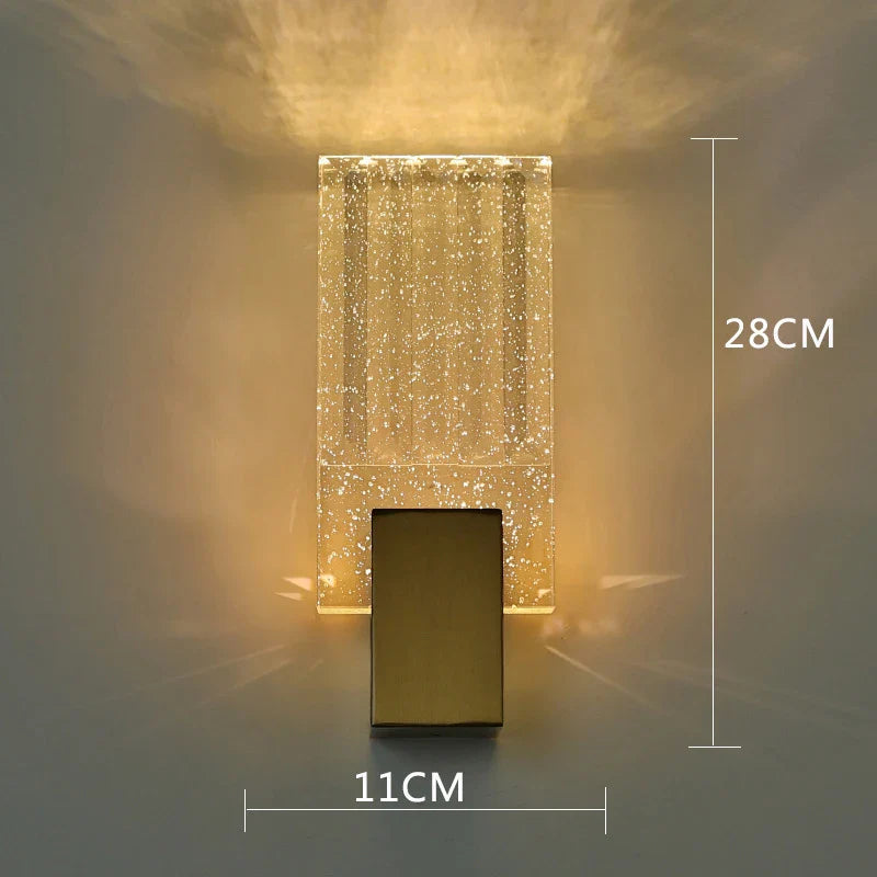 Wallix - Goldene LED-Wandleuchte mit Kristallblasen