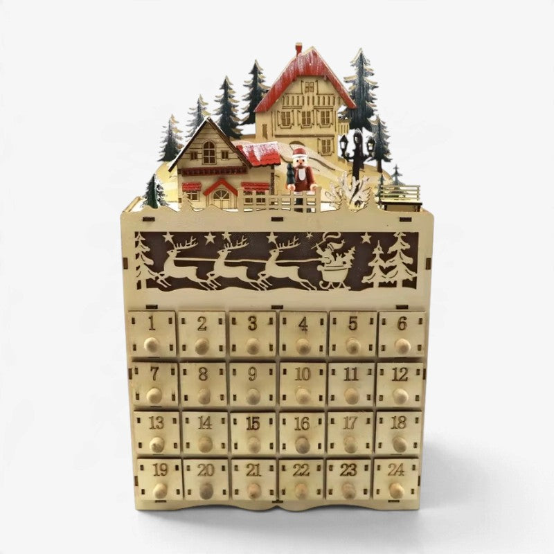 ReindeerHaven - Adventskalender aus Holz mit Rentiermotiv