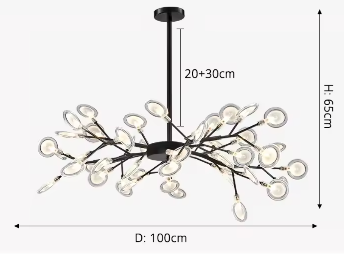 Verzweigter - LED Glühwürmchen Kronleuchter aus Acryl