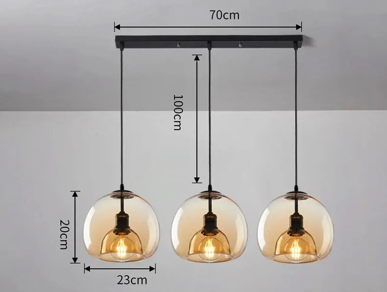Solara - Pendelleuchte aus Glas, E27-Fassung,