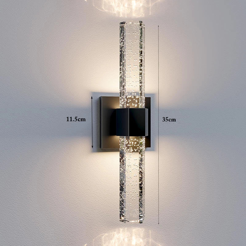 Wallix - Goldene LED-Wandleuchte mit Kristallblasen
