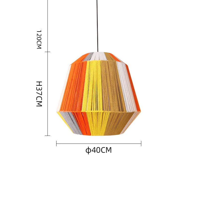 Rattan - Candy Pendelleuchte aus Hanfseil
