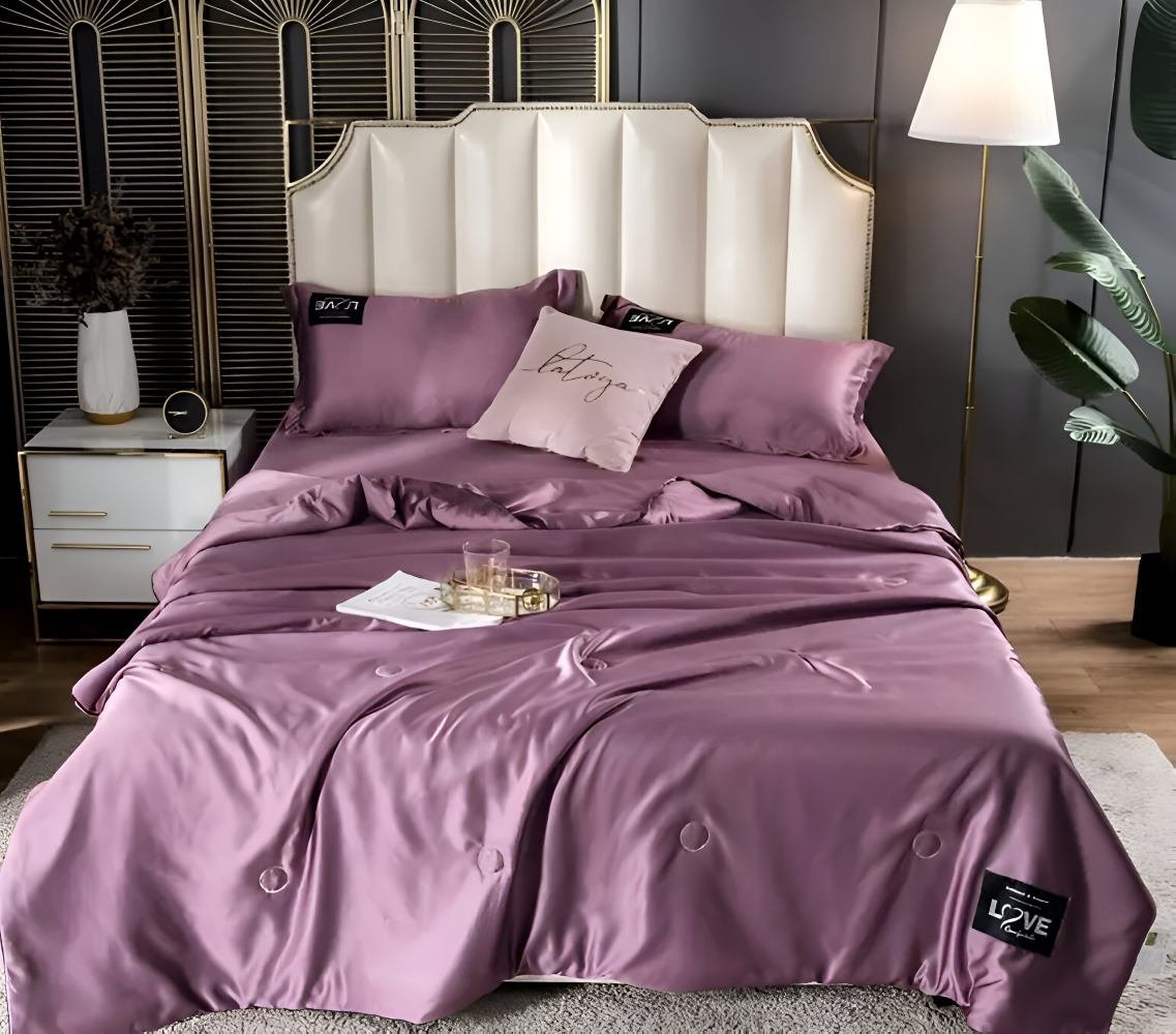 SilkyLux - Bettdecke - Satin-Seiden Bettdecke atmungsaktiv