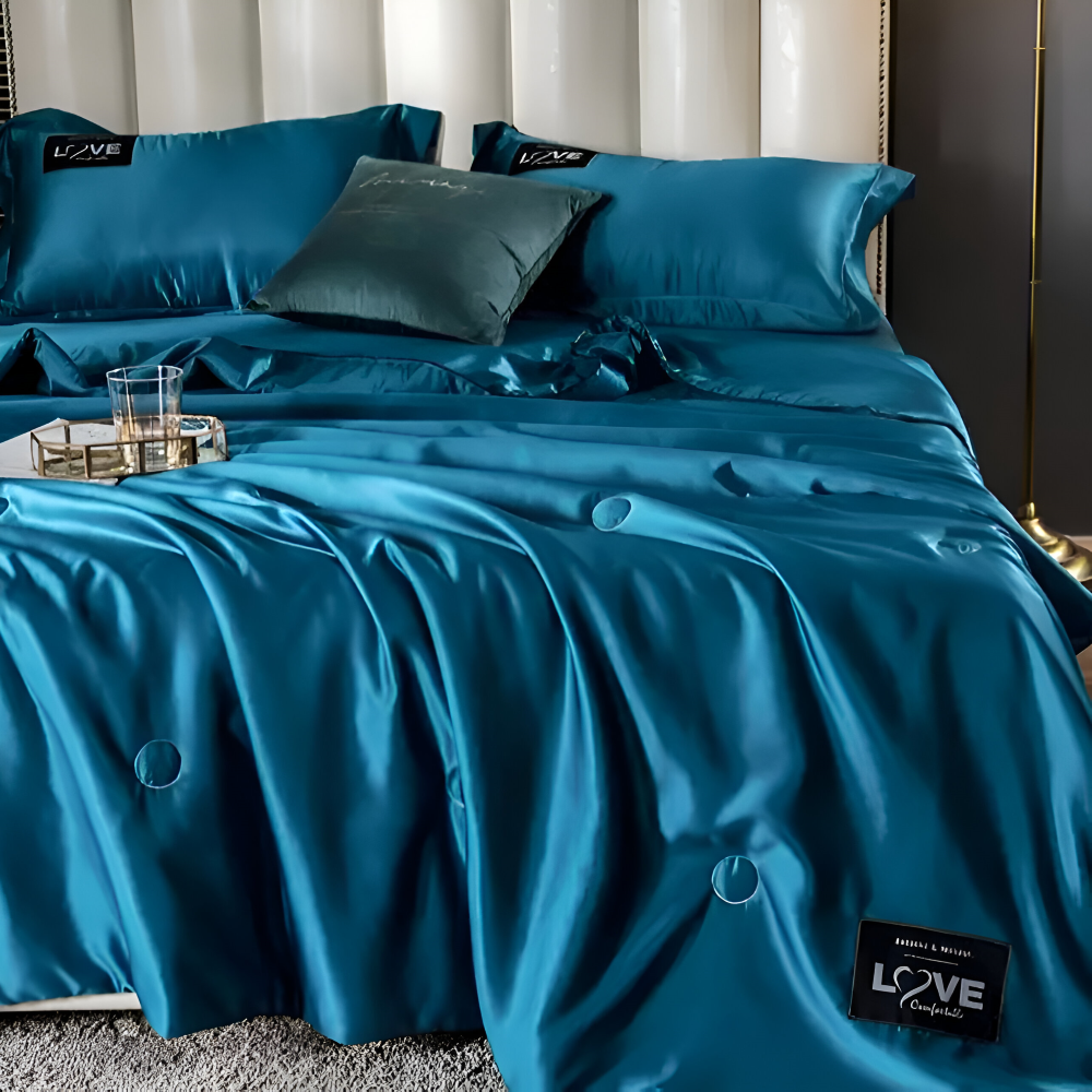 SilkyLux - Bettdecke - Satin-Seiden Bettdecke atmungsaktiv