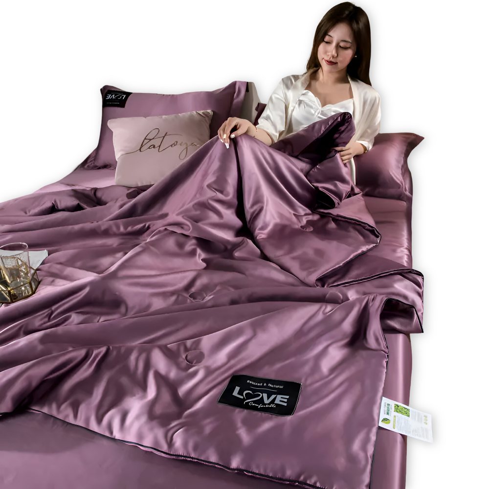 SilkyLux - Bettdecke - Satin-Seiden Bettdecke atmungsaktiv