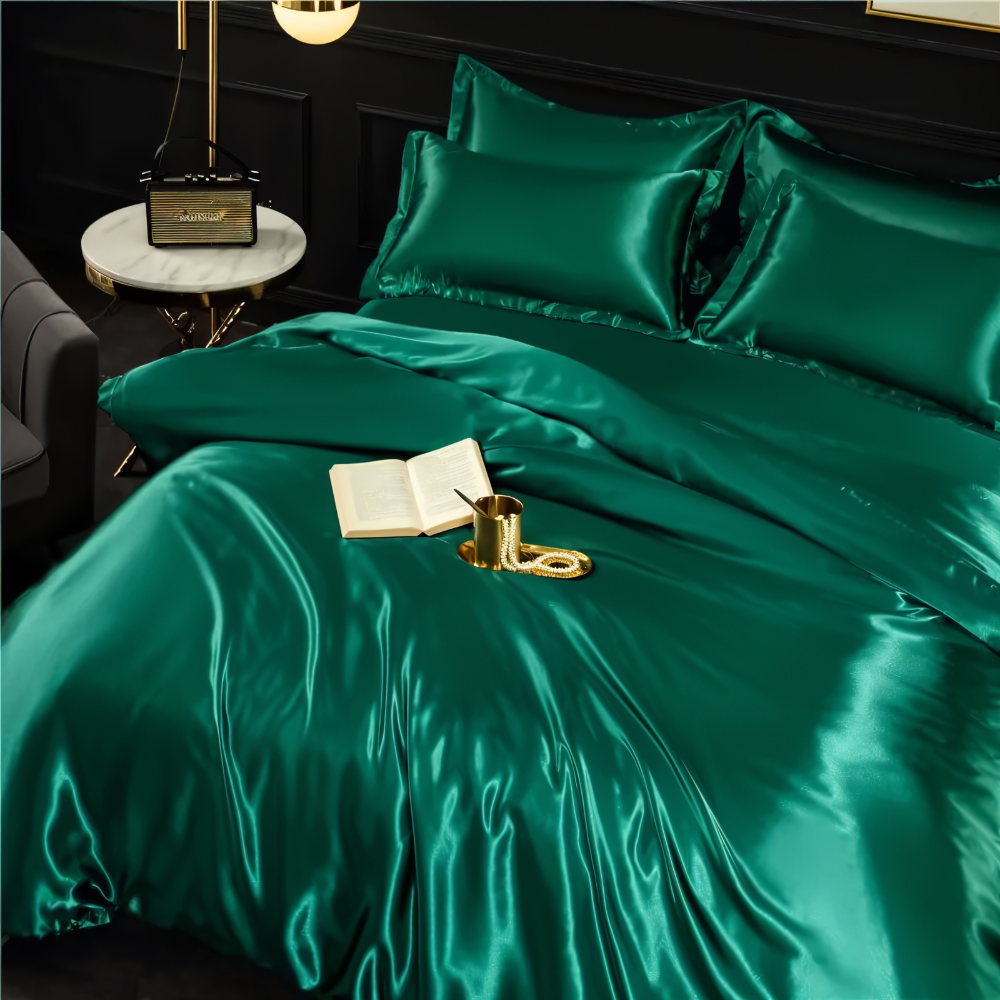 SilkySoft - Bettdecke - Seidensatin Bettwäsche-Set