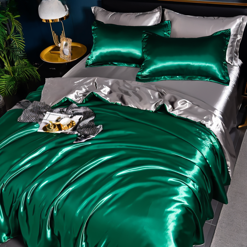 SilkySoft - Bettdecke - Seidensatin Bettwäsche-Set