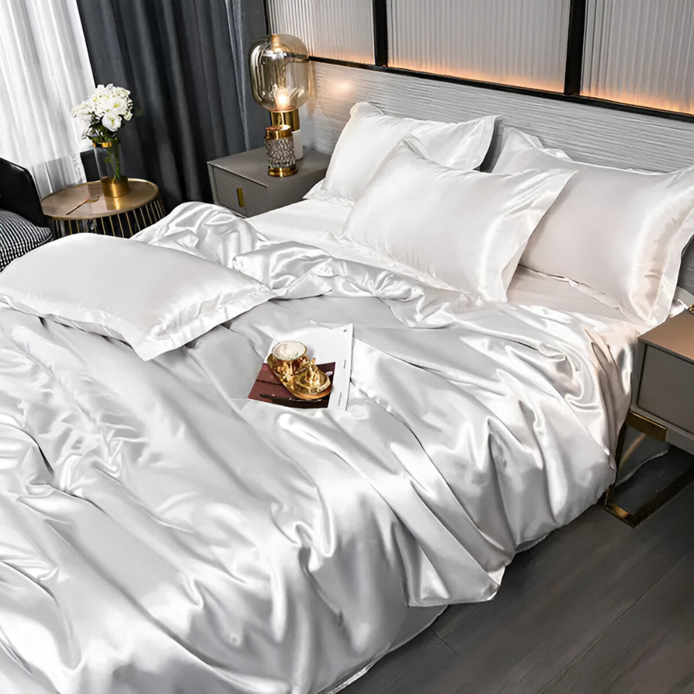 SilkySoft - Bettdecke - Seidensatin Bettwäsche-Set