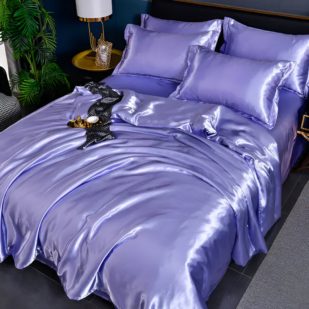 SilkySoft - Bettdecke - Seidensatin Bettwäsche-Set