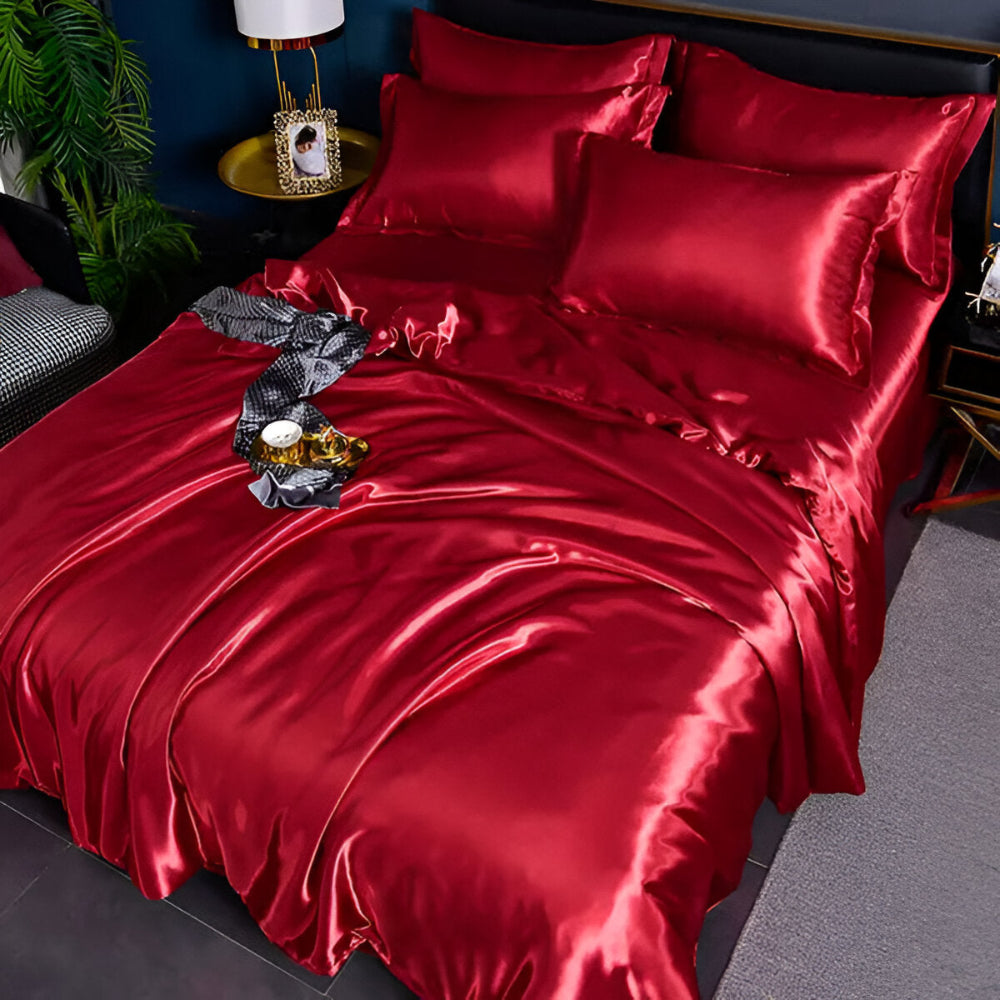 SilkySoft - Bettdecke - Seidensatin Bettwäsche-Set