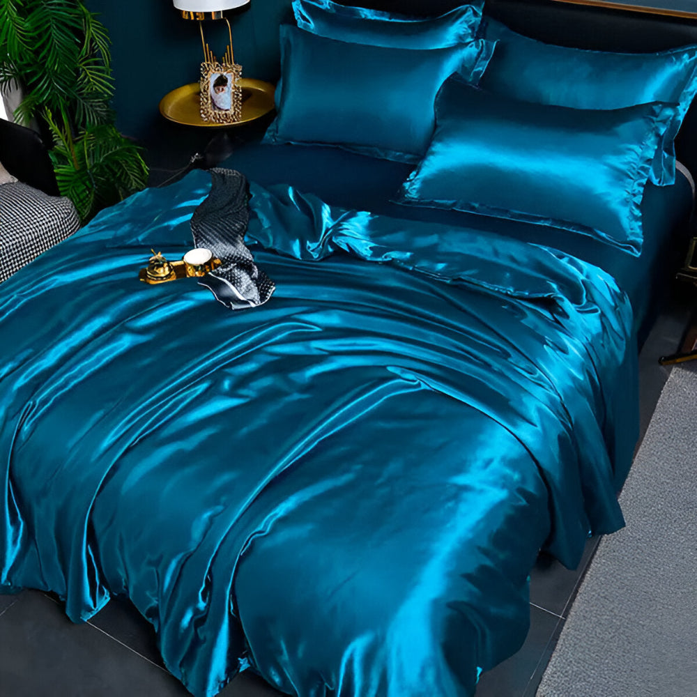 SilkySoft - Bettdecke - Seidensatin Bettwäsche-Set
