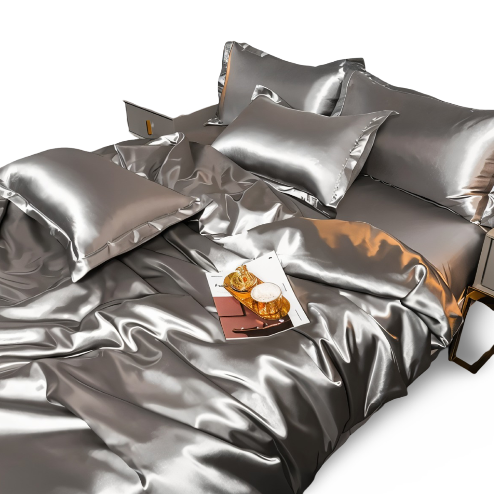 SilkySoft - Bettdecke - Seidensatin Bettwäsche-Set