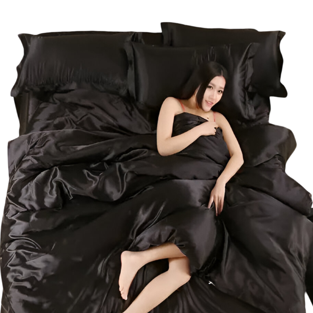 SilkySoft - Bettdecke - Seidensatin Bettwäsche-Set