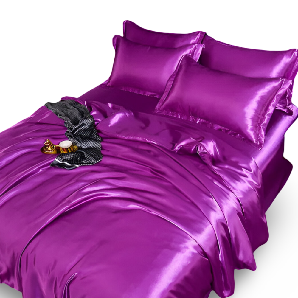 SilkySoft - Bettdecke - Seidensatin Bettwäsche-Set