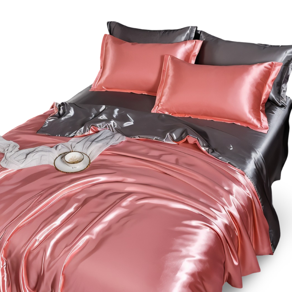 SilkySoft - Bettdecke - Seidensatin Bettwäsche-Set