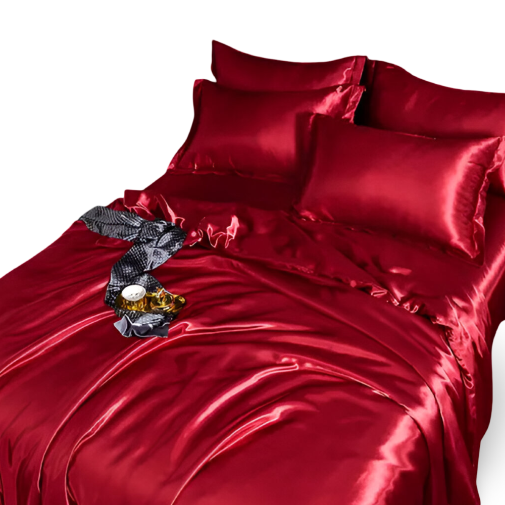 SilkySoft - Bettdecke - Seidensatin Bettwäsche-Set