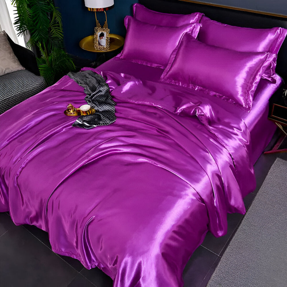 SilkySoft - Bettdecke - Seidensatin Bettwäsche-Set