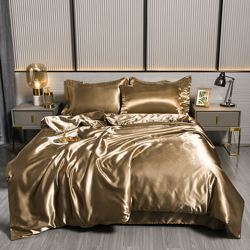SilkySoft - Bettdecke - Seidensatin Bettwäsche-Set