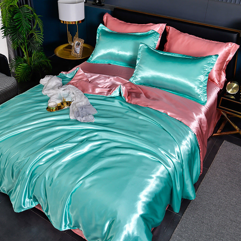 SilkySoft - Bettdecke - Seidensatin Bettwäsche-Set