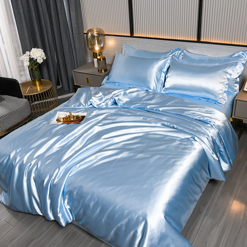 SilkySoft - Bettdecke - Seidensatin Bettwäsche-Set