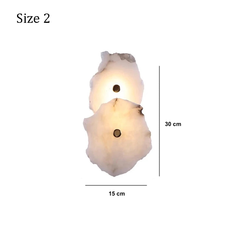 Spanische - Alabaster-Wandleuchte mit Kupferelementen