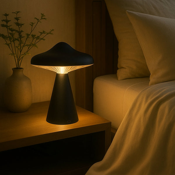 Setzen Sie ein Highlight in Ihrem Zuhause: Die tragbare LED-Tischlampe in Pilzform verbindet vers...