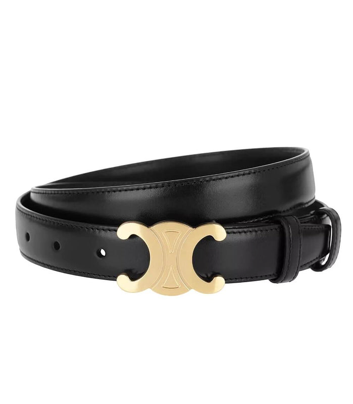 GoldCraft – Verstellbarer Gürtel aus PU-Leder mit goldfarbenem Detail