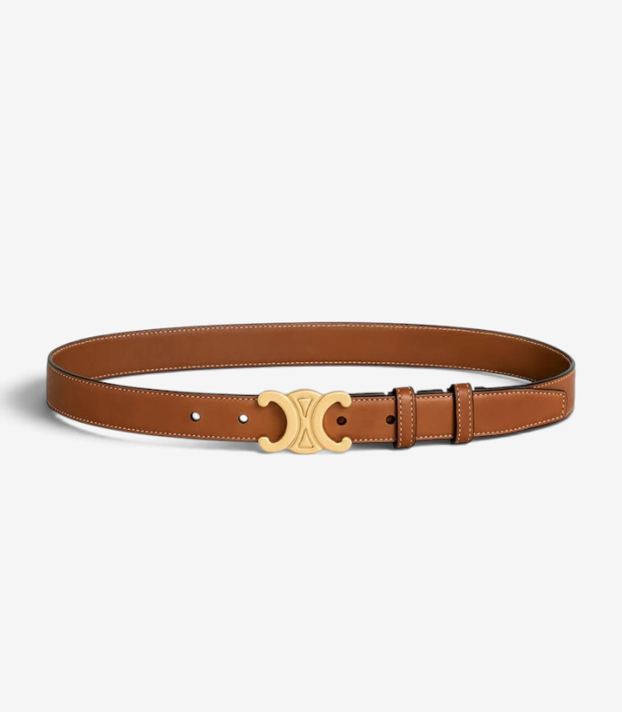 GoldCraft – Verstellbarer Gürtel aus PU-Leder mit goldfarbenem Detail